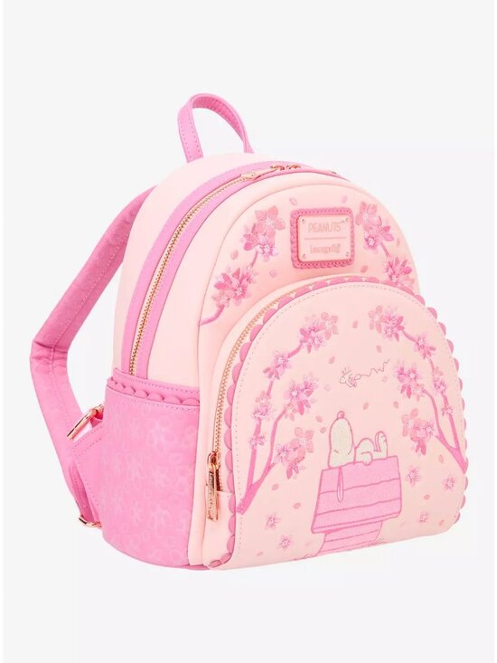 Peanuts Cherry Blossom Snoopy Pink Mini Backpack Loungefly NWT main image 8
